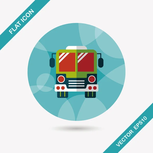 Vervoer: bus platte pictogram met lange schaduw, eps10 — Stockvector