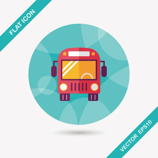 Transporte autobús icono plano con sombra larga, eps10 — Vector de stock