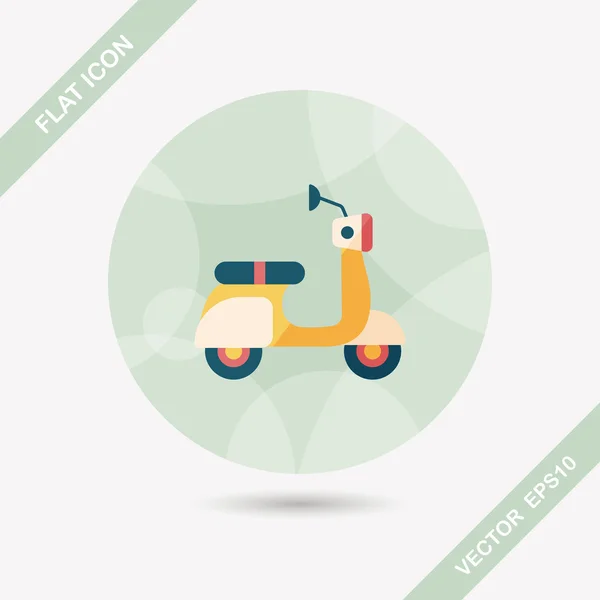 Transportation scooter flat icon with long shadow, eps10 — стоковый вектор