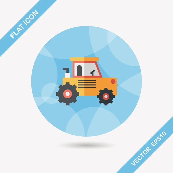 Transportation excavator flat icon with long shadow,eps10 — Stock Vector