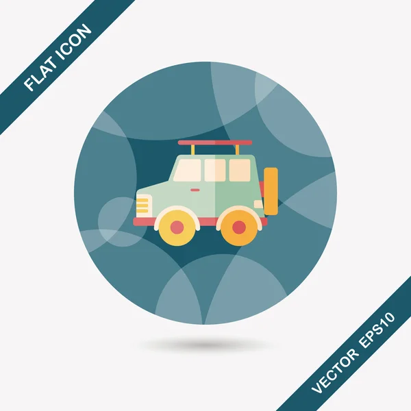 Транспорт Utility Vehicle flat icon with long shadow — стоковый вектор