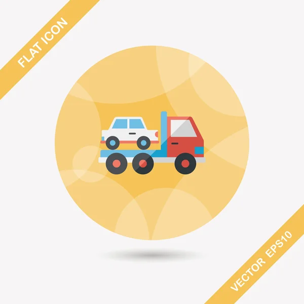 Camión de transporte icono plano con sombra larga, eps10 — Vector de stock