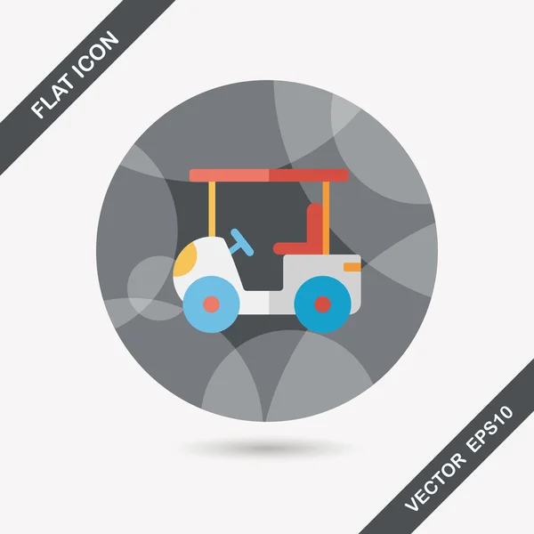 Transportation Golf Cart flat icon with long shadow,eps10 — Stock Vector