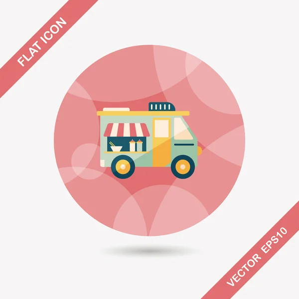 Transporte carros vendedor icono plano con sombra larga, eps10 — Vector de stock