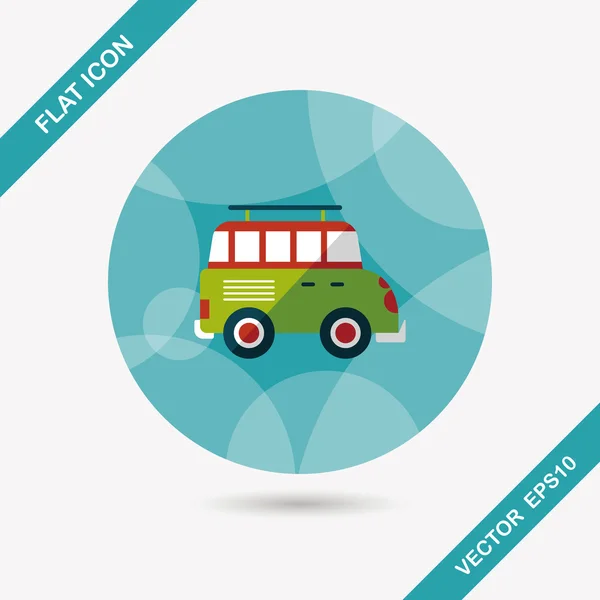 Транспорт Utility Vehicle flat icon with long shadow — стоковый вектор