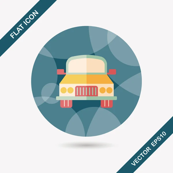 Transporte coche icono plano con sombra larga, eps10 — Archivo Imágenes Vectoriales