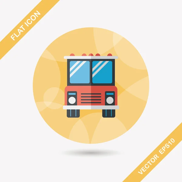 Транспорт Bus flat icon with long shadow, eps10 — стоковый вектор