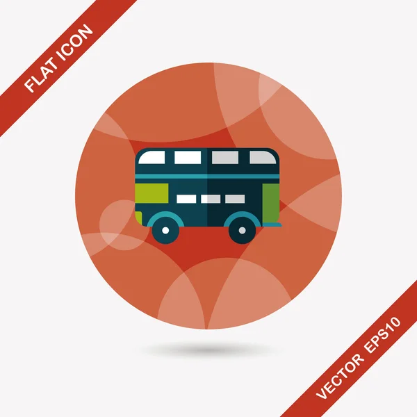 Transporte autobús icono plano con sombra larga, eps10 — Archivo Imágenes Vectoriales