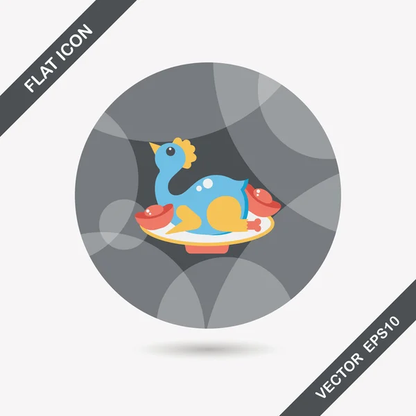 Chinese New Year flat icon with long shadow, eps10, Chinese Chick — стоковый вектор