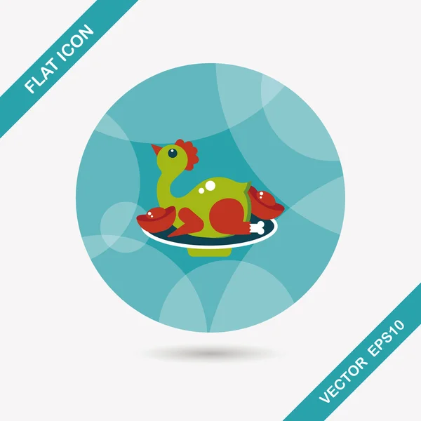 Chinese New Year flat icon with long shadow, eps10, Chinese Chick — стоковый вектор