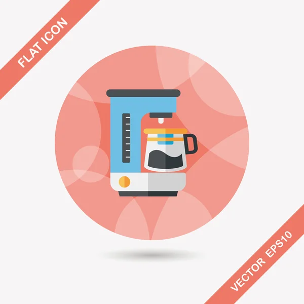 Máquina de café icono plano con sombra larga, eps10 — Vector de stock