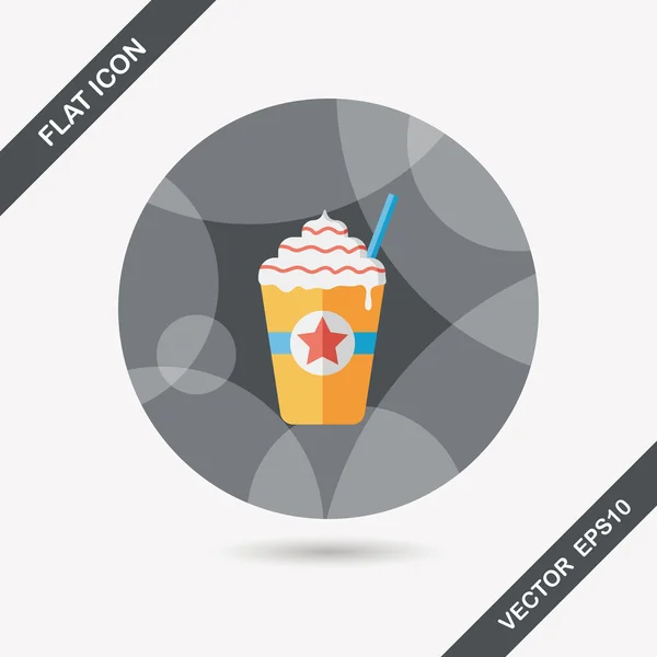 Frappucino flat icon with long shadow, eps10 — стоковый вектор