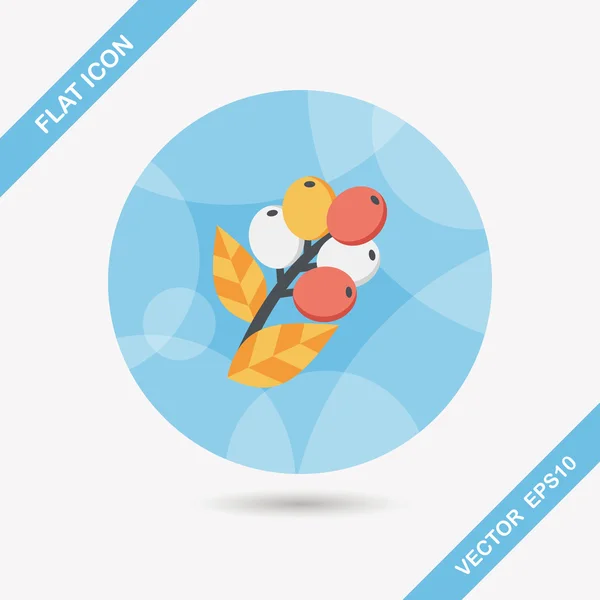 Café fruta icono plano con sombra larga, eps10 — Vector de stock