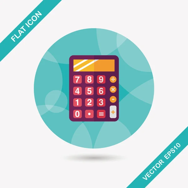 Płaski ikona kalkulator z długim cieniem, eps10 — Wektor stockowy