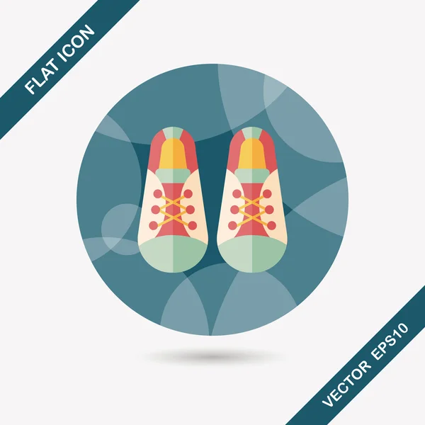 Vintage shoes flat icon with long shadow,eps10 — Stock Vector