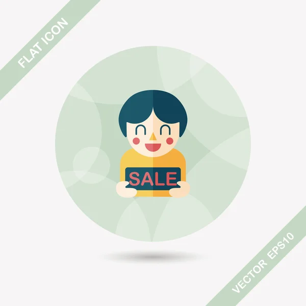 SALE Shopaholic flat icon with long shadow,eps10 — Stock Vector