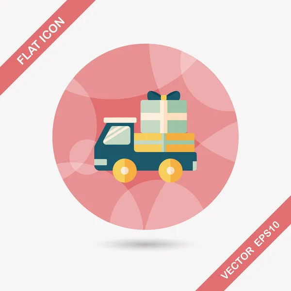 Vásárlás áruszállítási közlekedés lapos ikon, hosszú árnyék, eps10 — Stock Vector