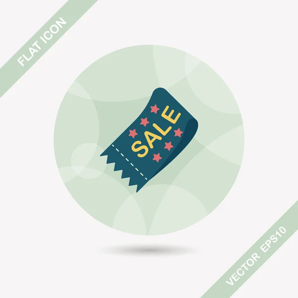 Shoppa försäljning Kupong flat ikonen med långa skugga, eps10 — Stock vektor