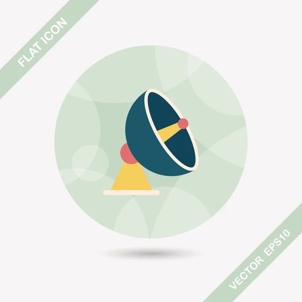 Space Satellite flat icon with long shadow, eps10 — стоковый вектор