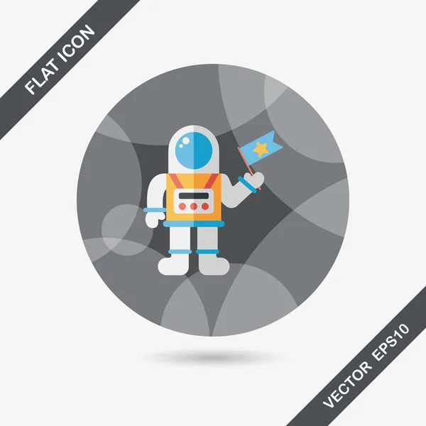 Espacio Astronauta icono plano con sombra larga, eps10 — Vector de stock