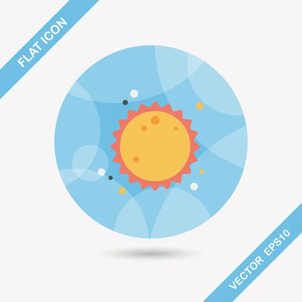 Utrymme solen flat ikonen med långa skugga, eps10 — Stock vektor