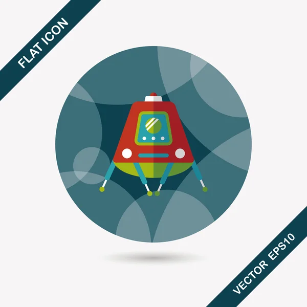 Space Rover flat icon with long shadow, eps10 — стоковый вектор