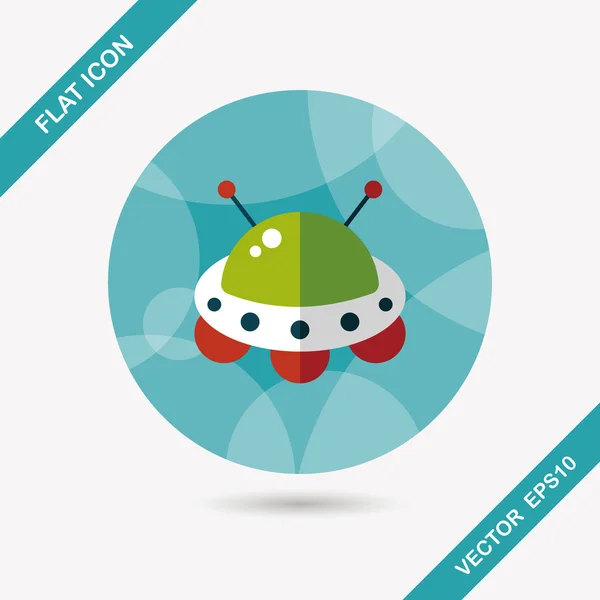 Space flat icon with long shadow, eps10 — стоковый вектор