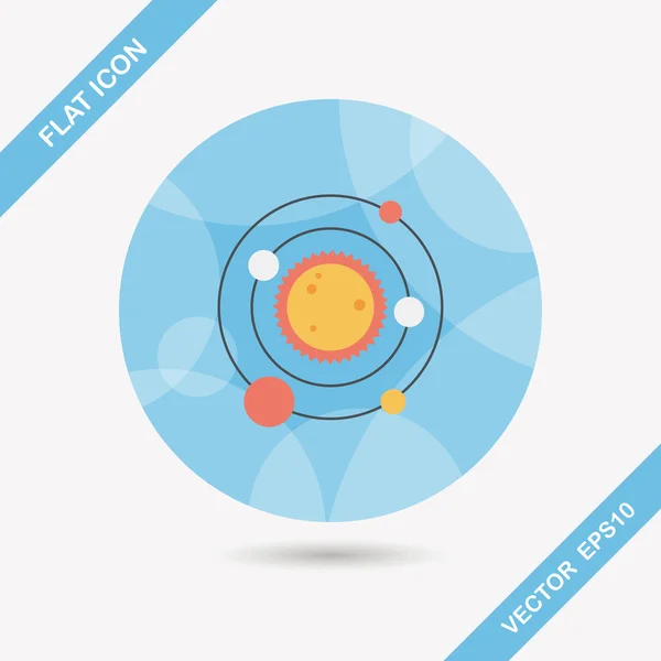 Space planet flat icon with long shadow, eps10 — стоковый вектор