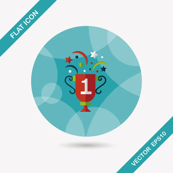 Trophy Cup flat icon with long shadow, eps10 — стоковый вектор