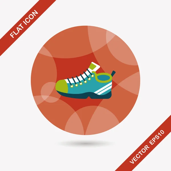 Sneaker flat icon with long shadow,eps10 — Stock Vector