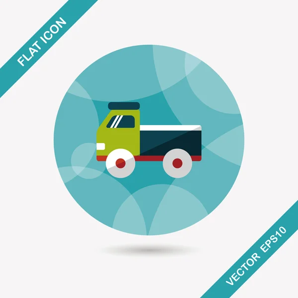 Vrachtwagen platte pictogram met lange schaduw, eps10 — Stockvector