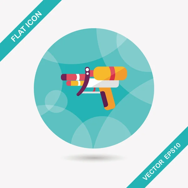 Water Gun flat icon with long shadow,eps10 — Stock Vector