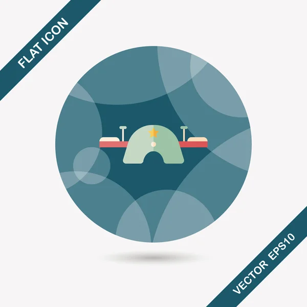 Aire de jeux Seesaw icône plate avec ombre longue — Image vectorielle
