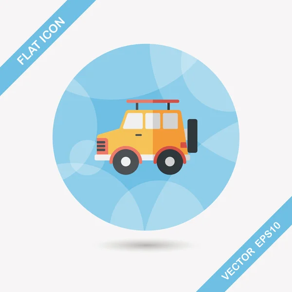 Transporte Deportes Utilidad Vehículo icono plano con sombra larga — Vector de stock