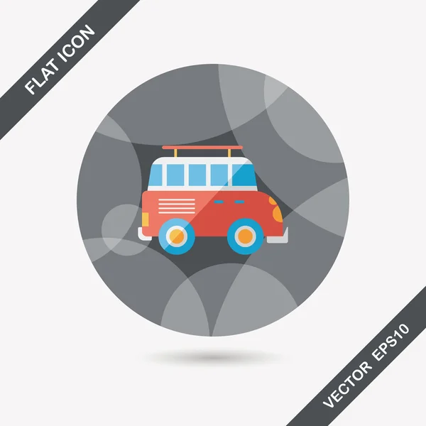 Transport Sport Utilitaire Véhicule icône plate avec ombre longue — Image vectorielle