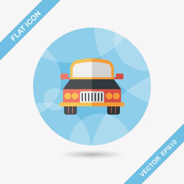 Transporte coche icono plano con sombra larga, eps10 — Vector de stock