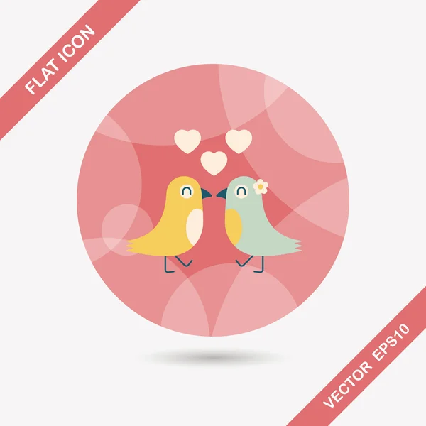 Valentine's Day lover bird flat icon with long shadow, eps10 — Image vectorielle