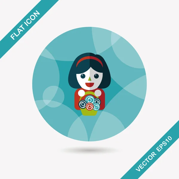 Flor de la boda chica icono plano con sombra larga, eps10 — Vector de stock