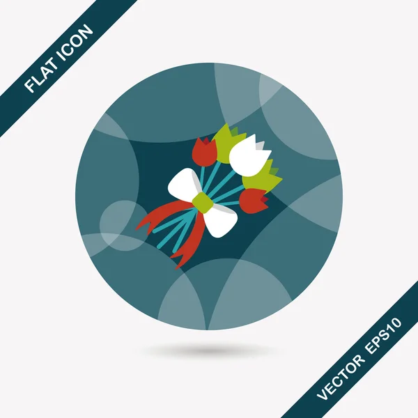 Flor de la boda icono plano con sombra larga, eps10 — Vector de stock