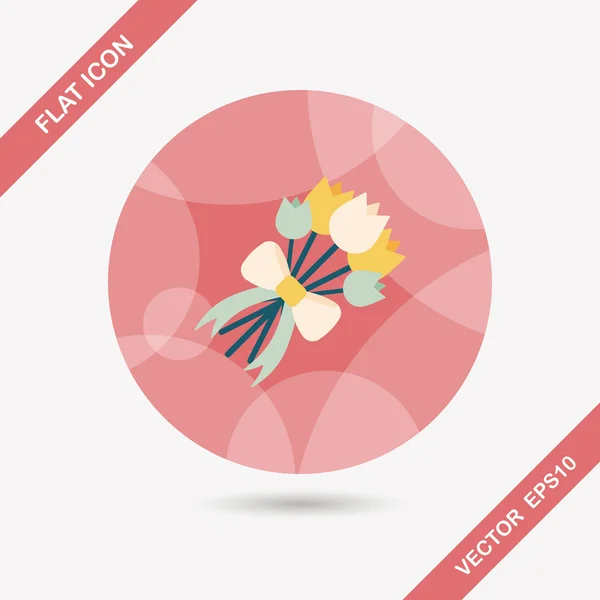 Fleur de mariage icône plate avec ombre longue, eps10 — Image vectorielle