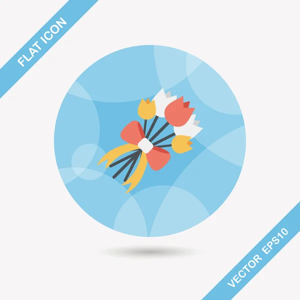 Flor de la boda icono plano con sombra larga, eps10 — Vector de stock