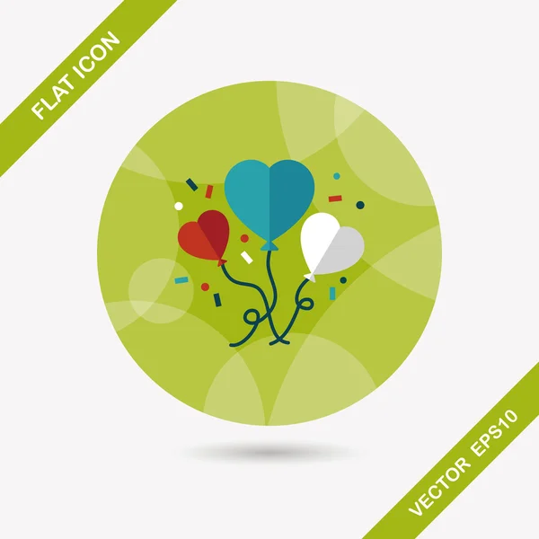 Balones de boda icono plano con sombra larga, eps10 — Vector de stock