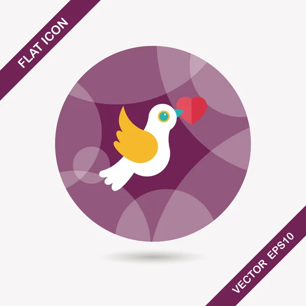 Wedding bird flat icon with long shadow,eps10 — Stock Vector
