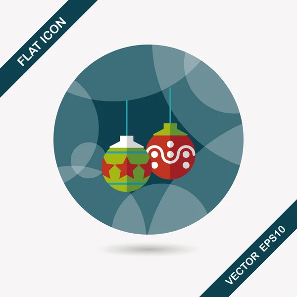 Christmas ball flat ikonen med långa skugga, eps10 — Stock vektor