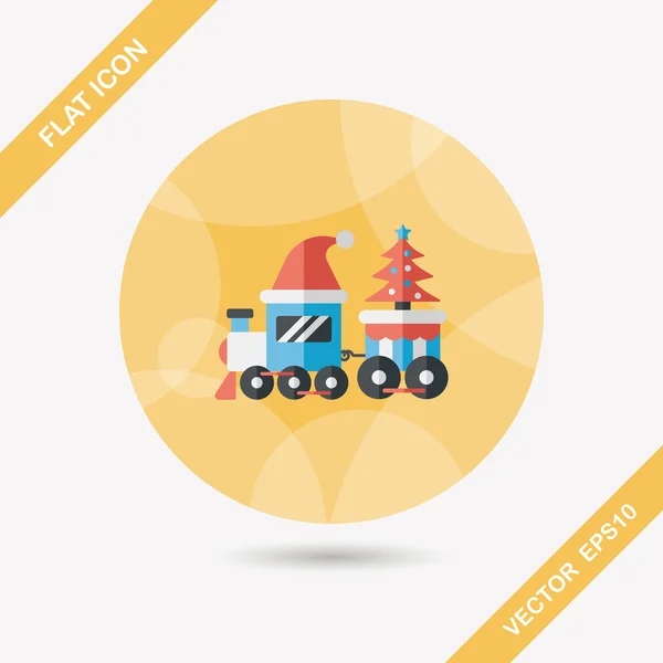 Christmas train leksak platt ikonen med långa skugga, eps10 — Stock vektor