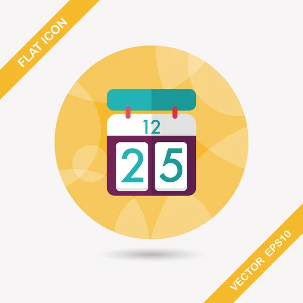 Icono plano de calendario con sombra larga, eps10 — Archivo Imágenes Vectoriales