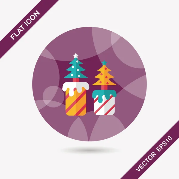 Christmas candle flat icon with long shadow, eps10 — стоковый вектор