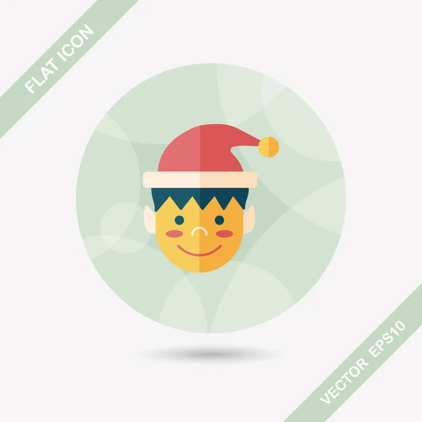 Christmas boy flat icon with long shadow,eps10 — Stock Vector