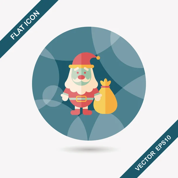 Santa Claus icono plano con sombra larga, eps10 — Vector de stock