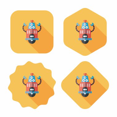 Robot kavramı uzun gölge, eps10 düz simgesiyle